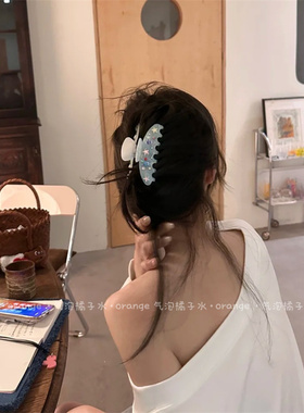 夏日清透蓝色贝壳海星抓夹
