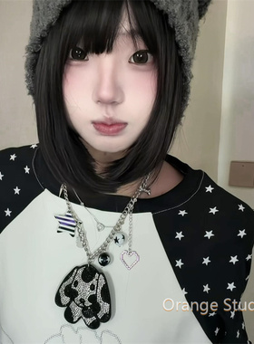 y2k亚文化镶钻小狗项链