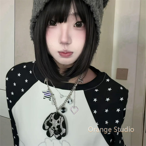 y2k亚文化镶钻小狗项链