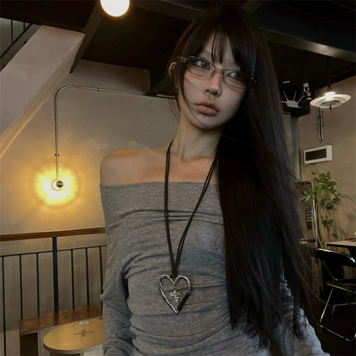 复古长款设计感十字架爱心项链