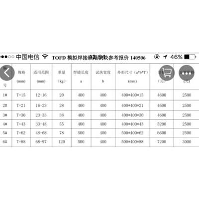 T=88 TOFD模拟试块  老标准试块适应检测厚度50毫米以上