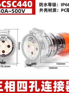 西的丰曼 户外防水澳标插头工业接头 56CSC440 澳试连接器 4芯40A