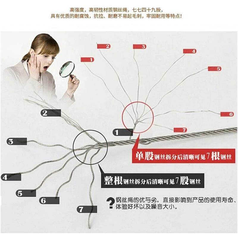 【晾衣架钢】丝配件太恋伊3晾衣架不锈钢钢丝配好件DJH升降04钢丝