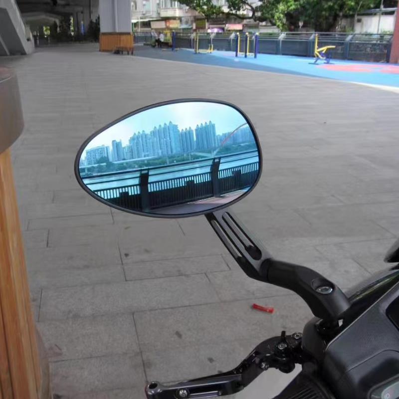 适用祖国版防眩目牛角后视镜摩托电动车小牛九号雅迪通用反光镜