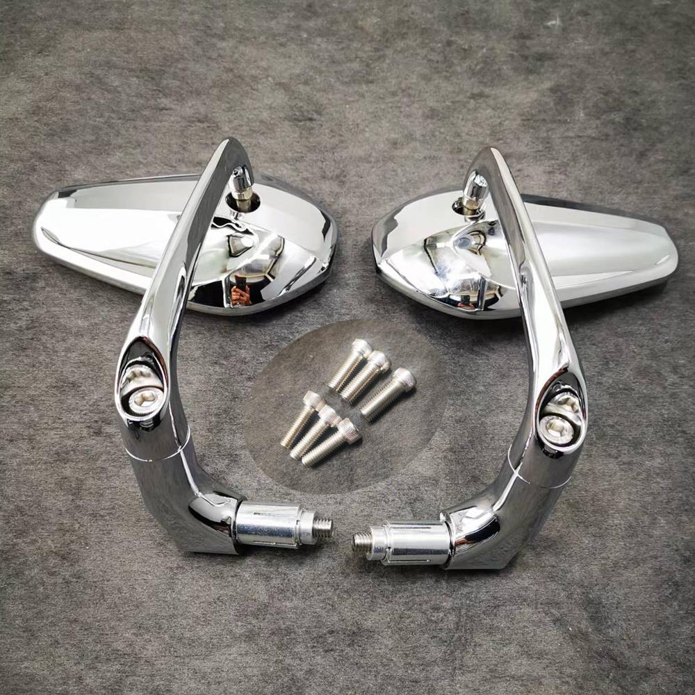 适用姜戈RA踏板车哈雷750ROD摩托车改装手把镜复古反光镜后视镜倒