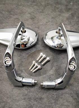 适用姜戈RA踏板车哈雷750ROD摩托车改装手把镜复古反光镜后视镜倒