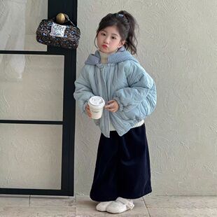 女童冬装外套2025新款棉衣洋气女孩宝宝冬季夹棉棉服儿童秋冬款