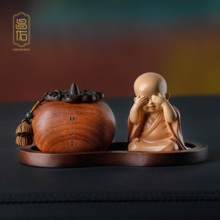 柿柿如意车载摆件萌趣小和尚中控台装 新款 饰汽车用品治愈系好礼