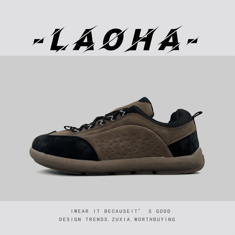 外贸时尚低帮平底德训鞋男士秋冬轻便软底小众休闲阿甘鞋大码板鞋