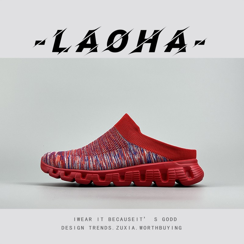 捡漏外贸包头半拖鞋男女夏季透气网面一脚蹬懒人轻便大码454647鞋