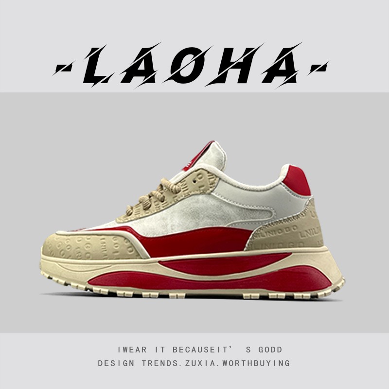 稀缺外贸男鞋厚底港风时尚休闲板鞋防滑防风韩版复古潮流运动鞋男