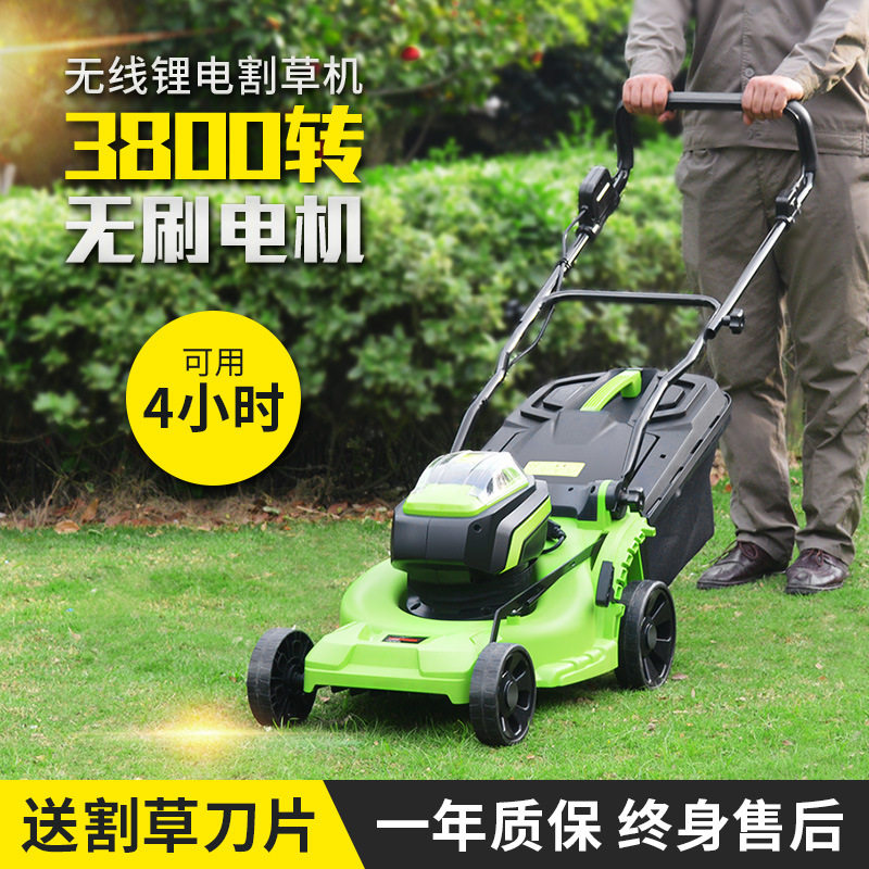 电动割草机小型家用充电式除草机手推式大功率草坪机修剪打草机