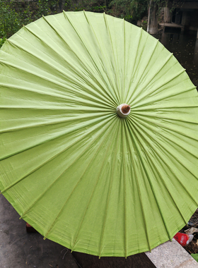 中典油纸伞 茶绿色纯色中式复古纯手工防雨防晒防水老式桐油伞
