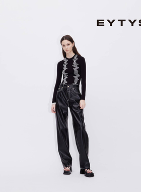 【特价5折】EYTYS牛仔裤Benz复古皮革宽松牛仔裤 春季男女同款