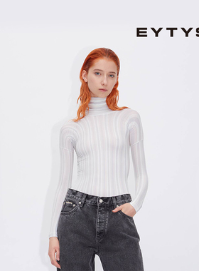 【特价5折】EYTYS正品T恤Ariel高领条纹修身运动衫