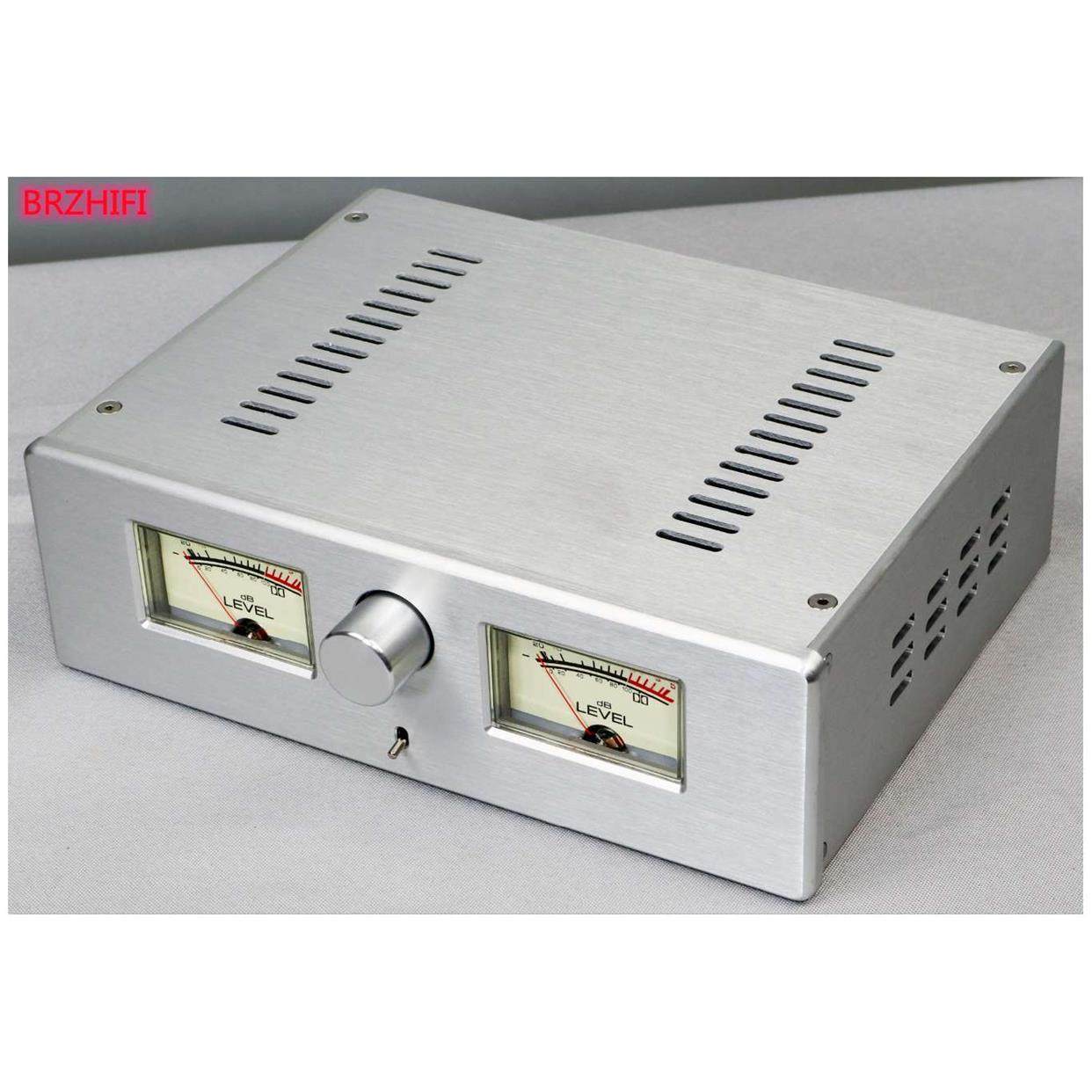 2608功放机箱双表全铝合金耳放 前级机箱 铝外壳 双显示