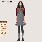 WMWM SALE 休闲秋冬时髦流行高级立体钉珠毛绒花背心连衣裙
