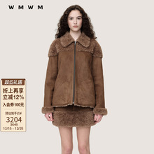 【WMWM】2025秋冬新品流行设计感高级休闲麂皮毛绒双面外套