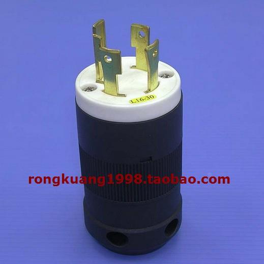 JT-1630LP NEMA 30A 480V L16-30 防脱落工业插头 三相四线插头