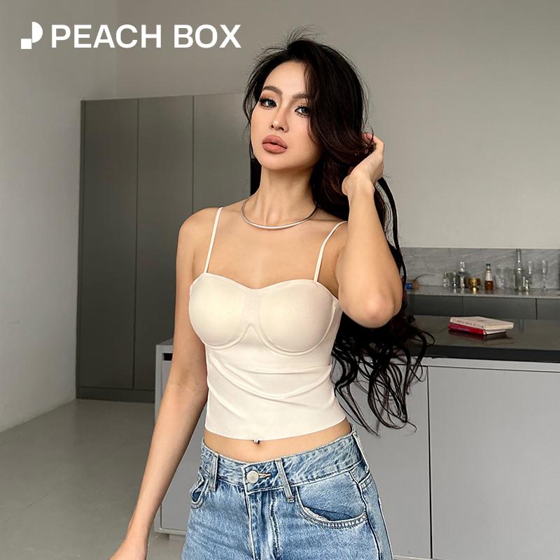 peach-box吊带背心女带胸垫美背