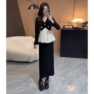 荷叶边V领拼接衬衫 MONLOUVE秋装 法式 2025新款 半身 搭配一整套时尚