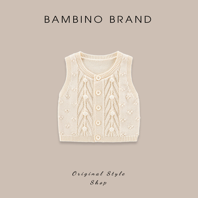 班比诺甜美针织秋冬马甲