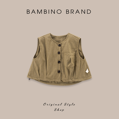 班比诺小女孩日韩风无袖外穿马甲