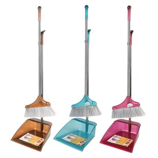 不锈钢杆扫把簸箕组合套装软毛家用笤帚不粘头发单个扫帚撮箕一套