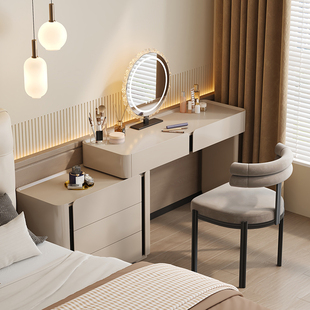 小户型化妆桌台斗柜一体实木伸缩2025新款 卧室床头化妆收纳化妆台