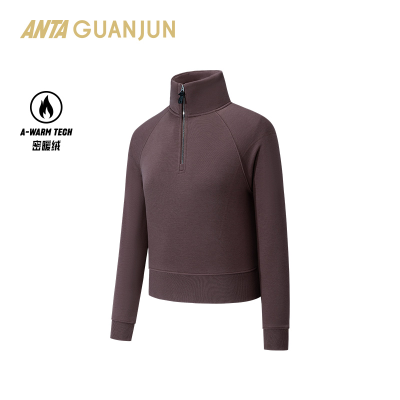 安踏冠军半拉链卫衣女士冬季