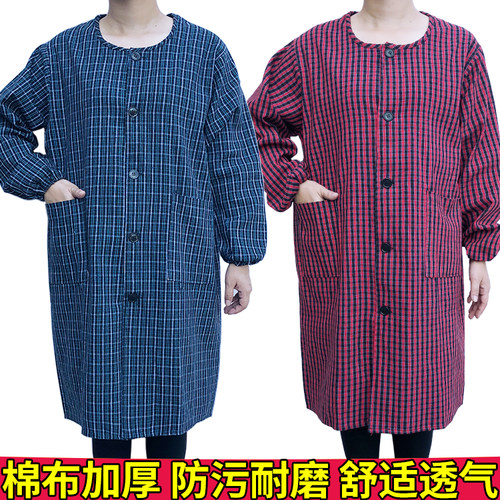 纯棉布罩衣男女韩版反穿衣防油污