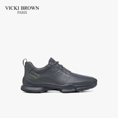商务休闲鞋 VICKI BROWN春夏款 法国VB未毕男士 复古黑色户外运动鞋