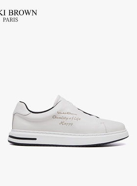 法国VB未毕真皮休闲男鞋VICKI BROWN新款简约一脚蹬百搭男士板鞋