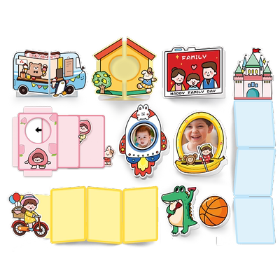 创意机关幼儿园成长档案贴纸