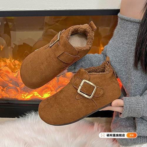 真皮加绒复古勃肯雪地靴