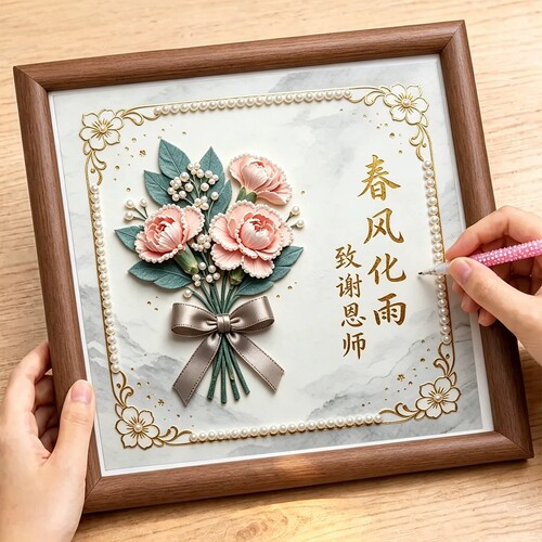 2026新款教师节礼物送男女老师桌面摆件儿童手工diy钻石画材料包3