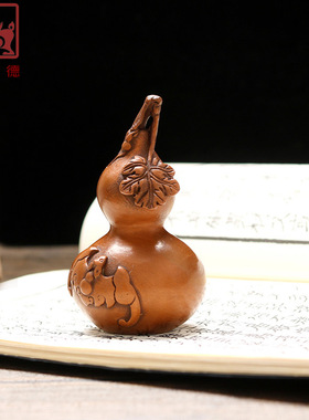 铜聚德 纯铜有福葫芦紫铜迷你家居装饰品摆设办公室玄关聚财摆件