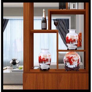 饰品三件套花中GJY式 景博德镇陶瓷器瓶装 家居艺品客厅工酒柜古架