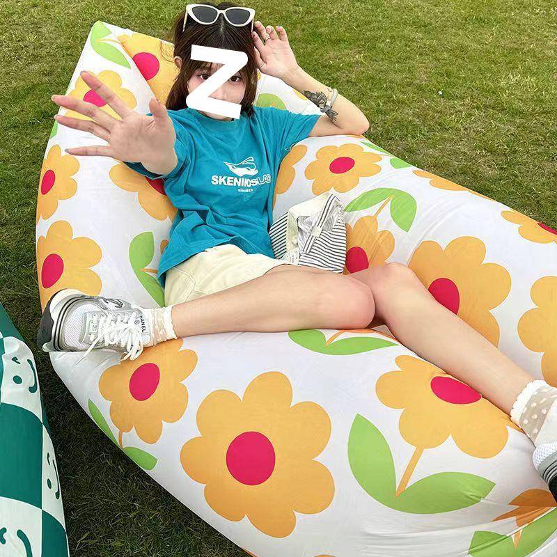 户外气懒人充沙发床156音乐节睡袋单人便携露营床野营沙滩空气外
