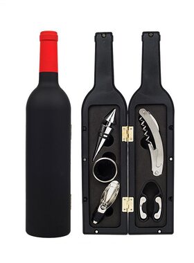 红酒开瓶器套装创意酒瓶造型开酒器三件套五件套开酒器橡木桶酒杯