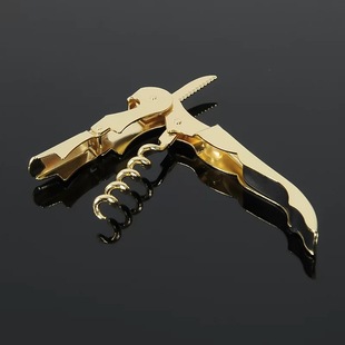 玫瑰金酒刀金色红酒开瓶器不锈钢起酒器多功能海马刀酒具