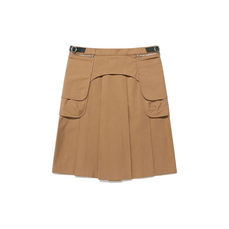 FFATS褶裥腰带口袋半身裙