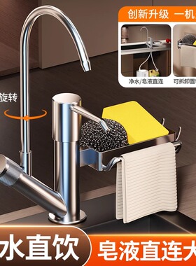 厨房水槽皂液器通用洗菜盆洗洁精压取器加高延长按压器带净水龙头