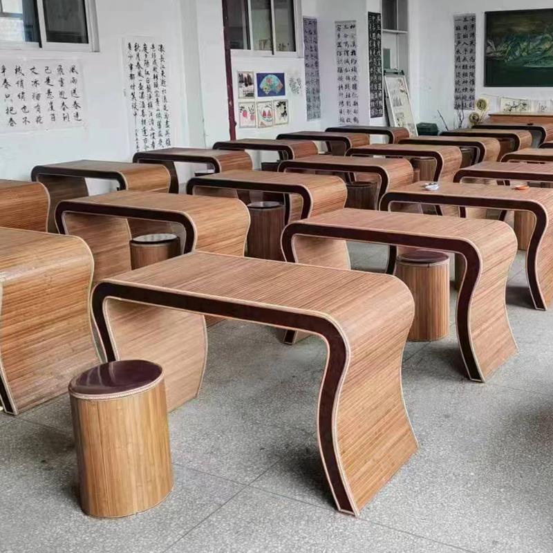 中式国学桌仿古书法桌子书画毛笔练字桌小学生培训班茶艺围棋桌椅