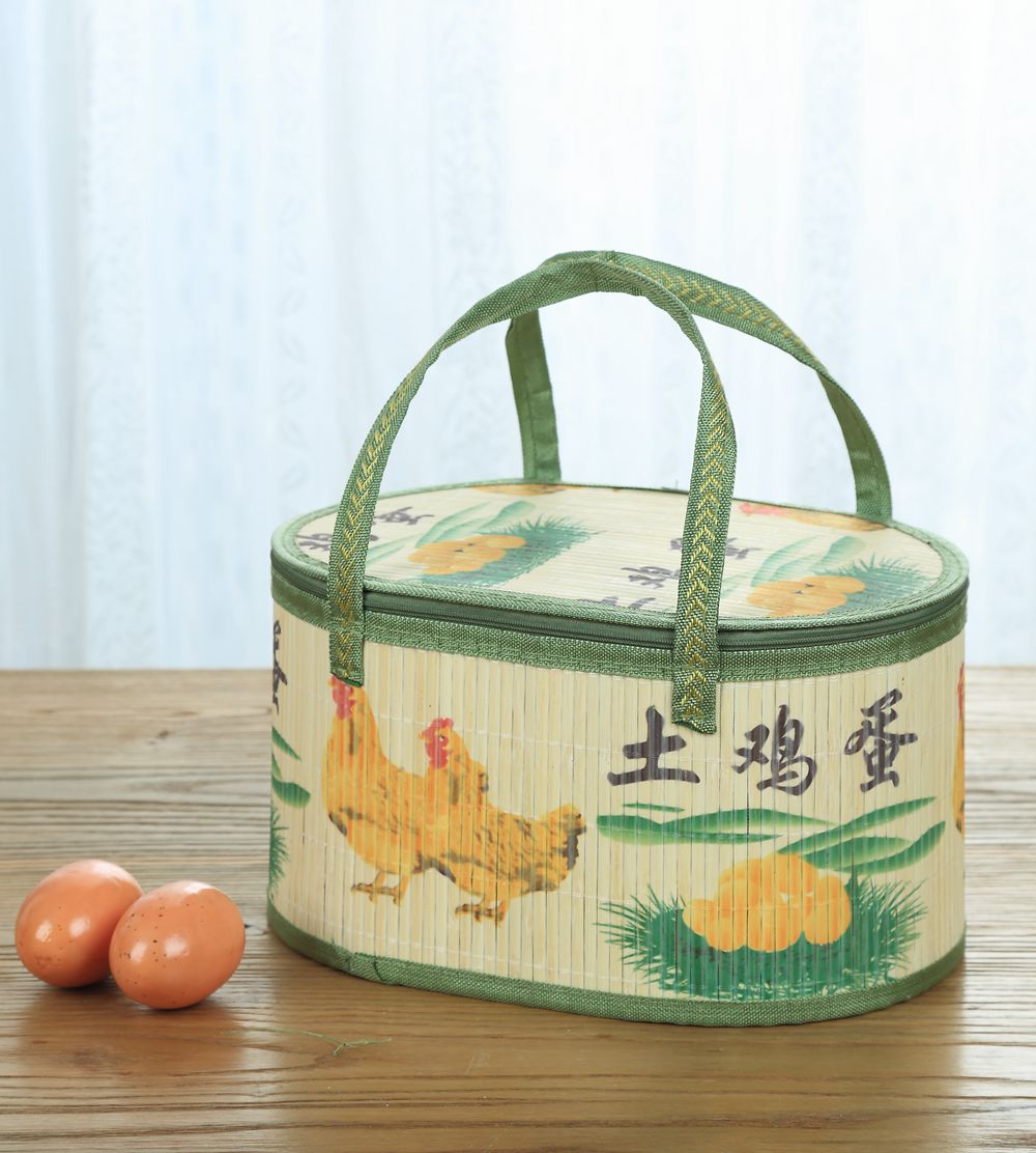 竹篮子 鸡蛋篮包装礼盒粽子水果篮 竹筐竹篓 收纳竹编