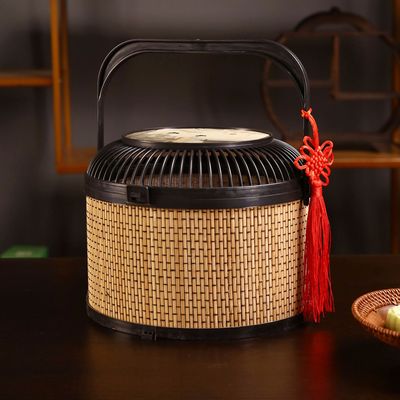 竹篮竹编空礼品盒子 螃蟹端午节粽子包装盒 中秋节月饼年货土特产