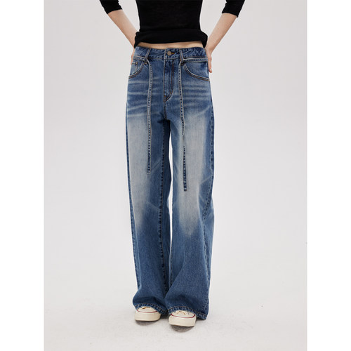 30.R 90s cleanfit/25秋款日本进口纯棉水洗复古蓝色直筒牛仔裤
