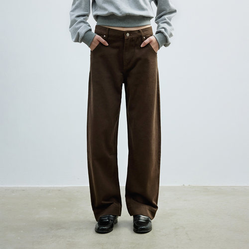 30.R 90s cleanfit/深咖休闲宽边宽松牛仔长裤