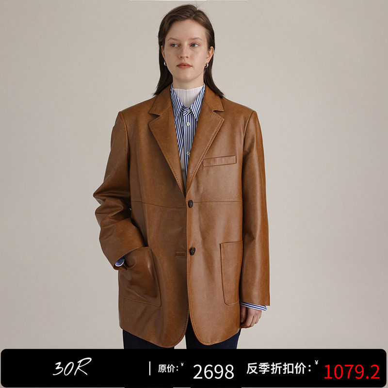 秋季女士羊皮革皮衣外套