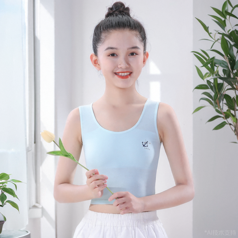 第一二阶段女童少女内衣纯棉发育期中小学生背心防凸点文胸8-15岁